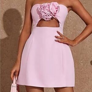 MEW MEWS KINSLEY Pink Strapless Mini Dress